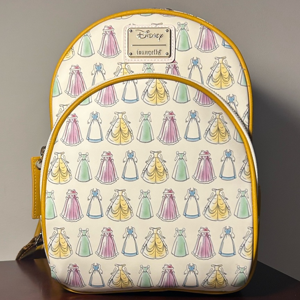Loungefly Disney Princess Belle Dress Pattern Backpack